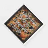 Moderne Autumn Pumpkin Blätter Serviette (Ecke)