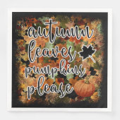 Moderne Autumn Pumpkin Blätter Serviette (Vorderseite)