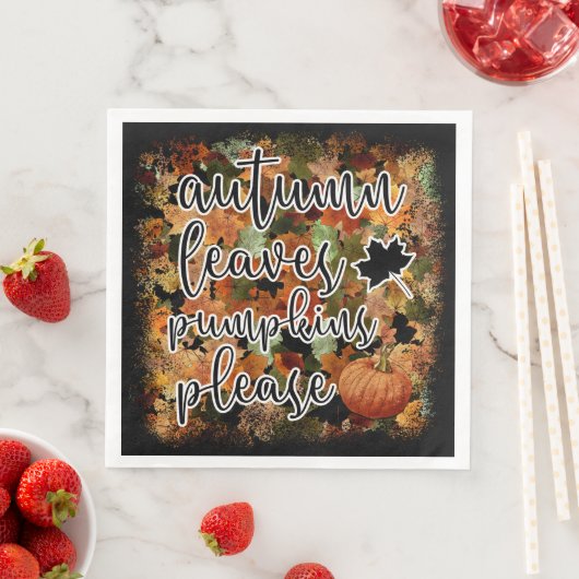 Moderne Autumn Pumpkin Blätter Serviette (Beispiel)