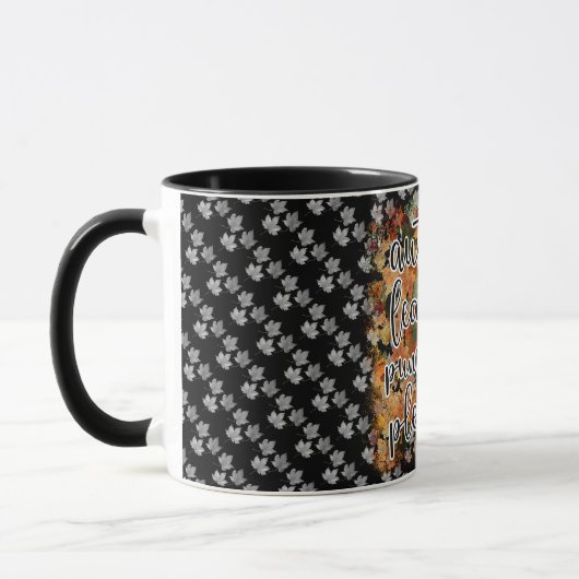 Moderne Autumn Pumpkin Blätter Tasse (Links)