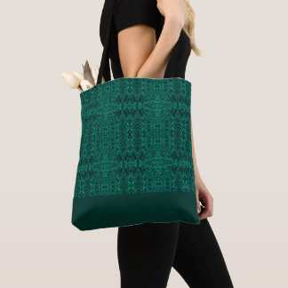 Moderne Azteken - Aquamarine Tribal-Printwerbung Tasche