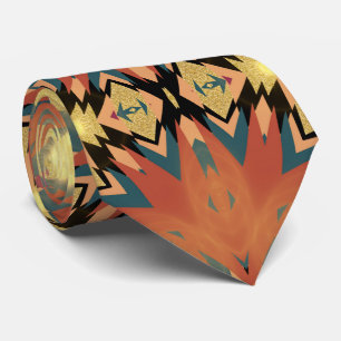 Moderne Azteken-Gold-Boho-Fusion Krawatte