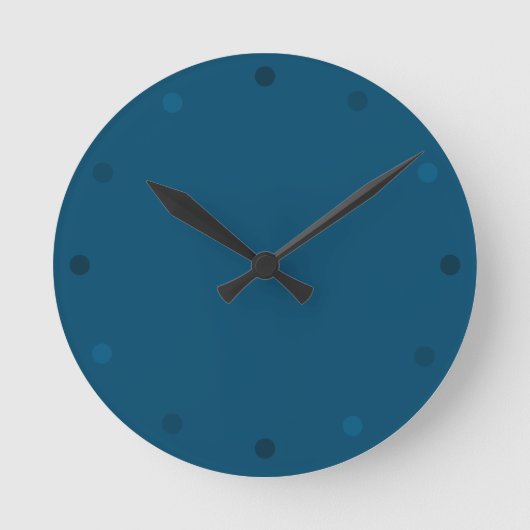 Moderne Azure Blue Wall Clock Runde Wanduhr (Vorderseite)