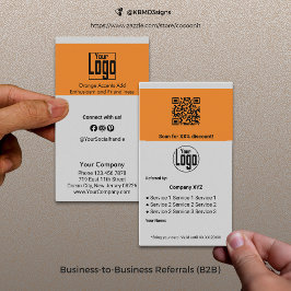 Moderne B2B Services QR Code Graue Referenzkarte Empfehlungskarte