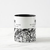 Moderne B&W HalbAbstrakte Kunst-Tasse mit Name Tasse (Zentrum)