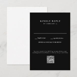 Moderne B/W-Hochzeits-QR-Code-RSVP RSVP Karte