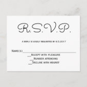 Moderne B&W Hochzeitskarten Einladungspostkarte (Vorderseite)