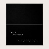 Moderne B/W Platzkarte für maßgeschneiderte Hochze (Außenseite Aufgefaltet)