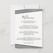 Moderne B&W Wedding Welcome Itinerary Card Einladung (Vorderseite)