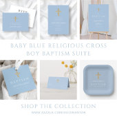 Moderne Baby Blue Religious Cross Boy Taufe Geschenkanhänger