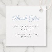 Moderne Baby Blue Script Religious Boy Baptism Geschenkanhänger (Rückseite)