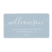 Moderne Baby Blue Script Rücksendeadresse (Vorne)