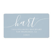 Moderne Baby Blue Script Rücksendeadresse (Vorne)