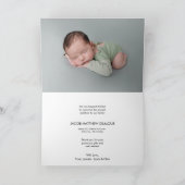 Moderne Baby Boy 2 Horizontale Fotos Babydusche Dankeskarte (Innenseite)