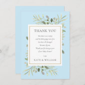 Moderne Baby Boy Dusche Danke, Gedicht Blue Dankeskarte (Vorne/Hinten)