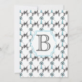 Moderne Baby Boy Niedlich Lamm Pattern Dusche Einladung (Rückseite)