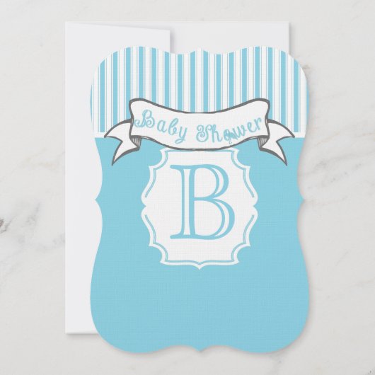 Moderne Baby Boy Niedlich Stripe Pattern Dusche Einladung (Rückseite)