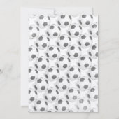 Moderne Baby Boy Soccer Dusche Einladung (Rückseite)