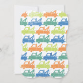 Moderne Baby Boy Tow Truck Dusche Einladung (Rückseite)