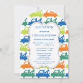 Moderne Baby Boy Tow Truck Dusche Einladung (Vorderseite)