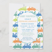 Moderne Baby Boy Tow Truck Shower Arch Form Einladung (Vorderseite)