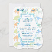 Moderne Baby Boy Woodland Creatures Dusche Einladung (Vorderseite)