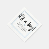 Moderne Baby Dusche Blau Es ist ein Junge Serviette (Ecke)