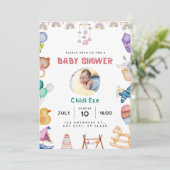 Moderne Baby-Dusche Feiertagskarte (Stehend Vorderseite)