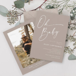 Moderne Baby-Dusche für neutrales Foto-Geschlecht Einladung