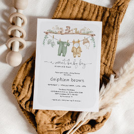 Moderne Baby Dusche Kinderzimmer Kleidung Einladun Einladung