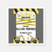 Moderne Baby-Dusche unter Bauarbeiten Serviette (Vorderseite)