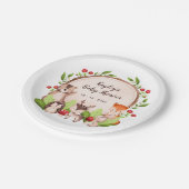 Moderne Baby Duschpapier Teller Woodland Tiere (Schrägansicht)
