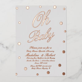 Moderne Baby Duwer Gold Dots gepresst Folieneinladung