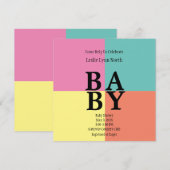 Moderne BABY farbenfrohe Blocks Einladung (Vorne/Hinten)