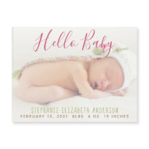 Moderne Baby Foto Geburtsankündigung Magnetkarte