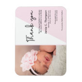 Moderne Baby Geburt danke Pink Magnet (Vertikal)