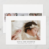 Moderne Baby Girl Foto Collage Geburtserklärung (Vorne/Hinten)
