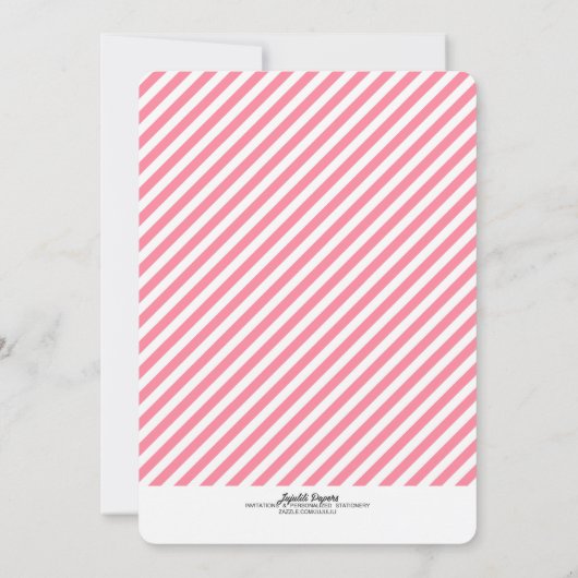 Moderne Baby Girl Little Bear Baby Dusche Einladung (Rückseite)