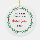 Moderne Baby-Jungen-erste Keramik Ornament (Hinten)