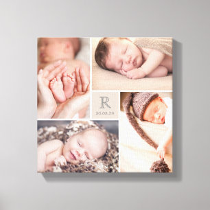 Moderne Baby-Monogramm-Kinderzimmer-Fotocollage-Le Leinwanddruck