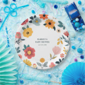 Moderne Baby-Party im Blumenstil Pappteller (Party)