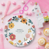Moderne Baby-Party im Blumenstil Pappteller (Party)