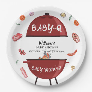 Moderne Baby-Party im Hinterhof mit BBQ Pappteller