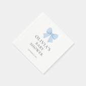 Moderne Baby-Party mit blauem Gingham-Bogen  Serviette (Ecke)