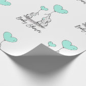 Moderne BABY SHOWER Elephant MINT & Graue Geschenk Geschenkpapier (Ecke)