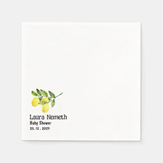 Moderne Baby-Shower mit Zitronenzweig Serviette