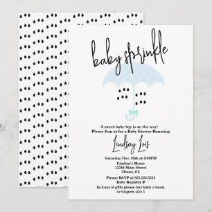 Moderne Baby Shower Sprinkle Blaue Einladung