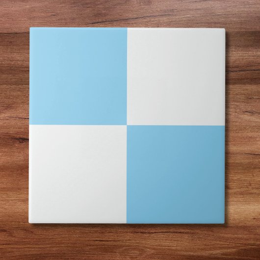 Moderne Babyblau-Weiß karierte Keramikfliese