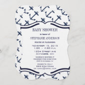 Moderne Babyboy Nautical Dusche Einladung (Vorne/Hinten)