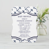 Moderne Babyboy Nautical Dusche Einladung (Stehend Vorderseite)